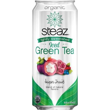 Steaz Organic Iced Tea Super Fruit 16 Oz., PK12